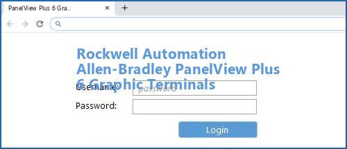Rockwell Automation Allen-Bradley PanelView Plus 6 Graphic Terminals router default login