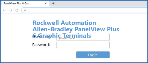 Rockwell Automation Allen-Bradley PanelView Plus 6 Graphic Terminals router default login