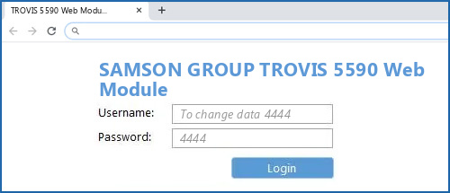 SAMSON GROUP TROVIS 5590 Web Module router default login
