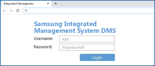 Samsung Integrated Management System DMS router default login