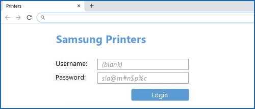 Samsung Printers router default login