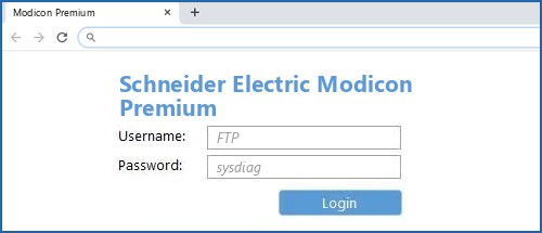 Schneider Electric Modicon Premium router default login