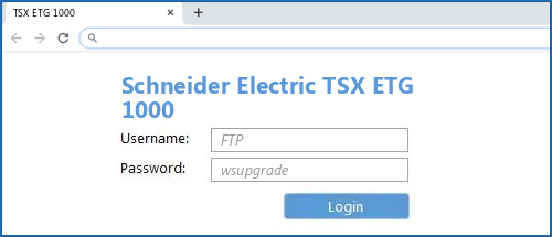 Schneider Electric TSX ETG 1000 router default login