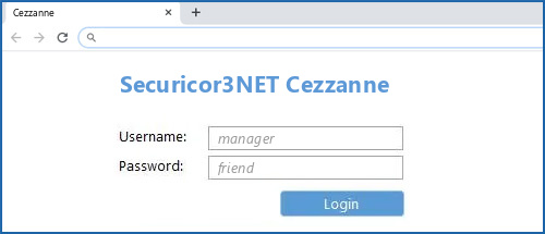 Securicor3NET Cezzanne router default login