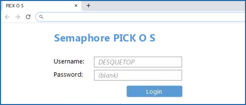 Semaphore PICK O S router default login