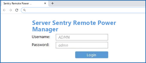 Server Sentry Remote Power Manager router default login