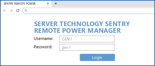 SERVER TECHNOLOGY SENTRY REMOTE POWER MANAGER router default login