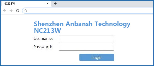Shenzhen Anbansh Technology NC213W router default login