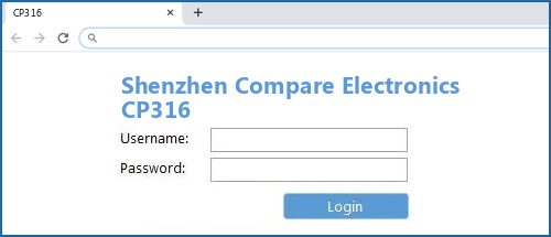 Shenzhen Compare Electronics CP316 router default login