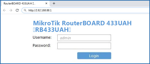 MikroTik RouterBOARD 433UAH (RB433UAH) router default login