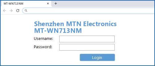 Shenzhen MTN Electronics MT-WN713NM router default login
