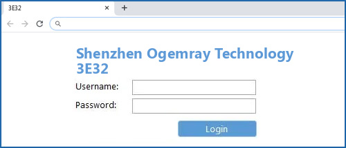 Shenzhen Ogemray Technology 3E32 router default login