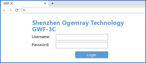 Shenzhen Ogemray Technology GWF-3C router default login