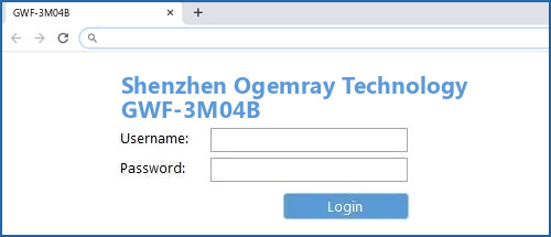 Shenzhen Ogemray Technology GWF-3M04B router default login