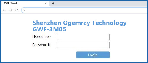 Shenzhen Ogemray Technology GWF-3M05 router default login