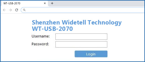 Shenzhen Widetell Technology WT-USB-2070 router default login