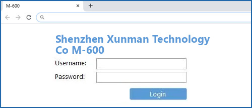 Shenzhen Xunman Technology Co M-600 router default login