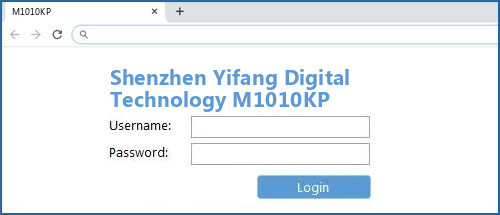 Shenzhen Yifang Digital Technology M1010KP router default login