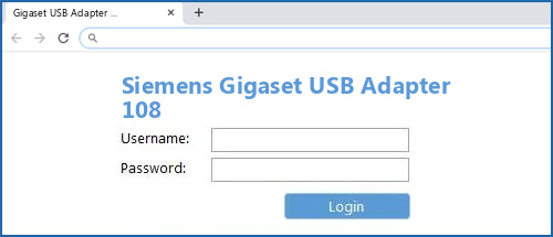 Siemens Gigaset USB Adapter 108 router default login