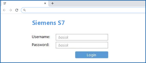 Siemens S7 router default login