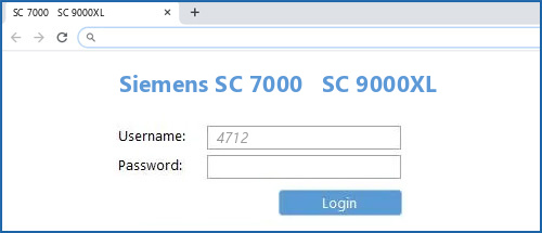 Siemens SC 7000 SC 9000XL router default login
