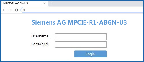 Siemens AG MPCIE-R1-ABGN-U3 router default login