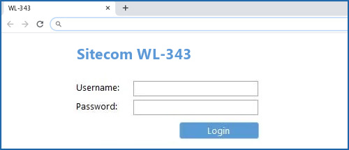 Sitecom WL-343 router default login