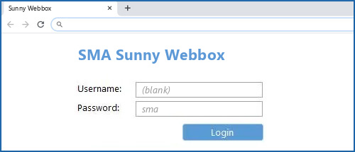 SMA Sunny Webbox router default login