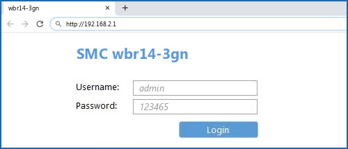 SMC wbr14-3gn router default login