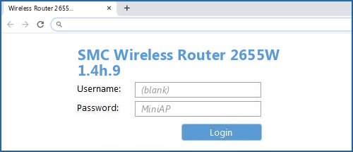 SMC Wireless Router 2655W 1.4h.9 router default login