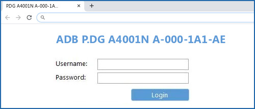 ADB P.DG A4001N A-000-1A1-AE router default login