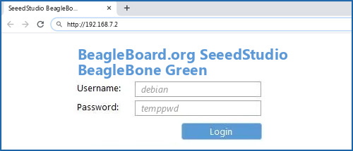 BeagleBoard.org SeeedStudio BeagleBone Green router default login