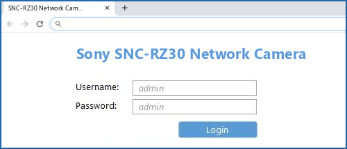 Sony SNC-RZ30 Network Camera router default login