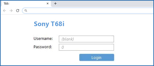 Sony T68i router default login