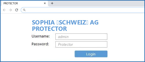 SOPHIA (SCHWEIZ) AG PROTECTOR router default login