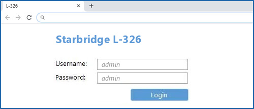Starbridge L-326 router default login