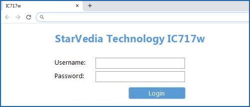 StarVedia Technology IC717w router default login