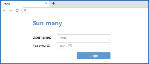 Sun many router default login