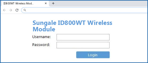 Sungale ID800WT Wireless Module router default login