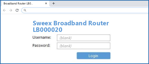 Sweex Broadband Router LB000020 router default login