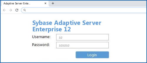 Sybase Adaptive Server Enterprise 12 router default login