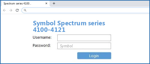 Symbol Spectrum series 4100-4121 router default login