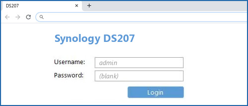 Synology DS207 router default login