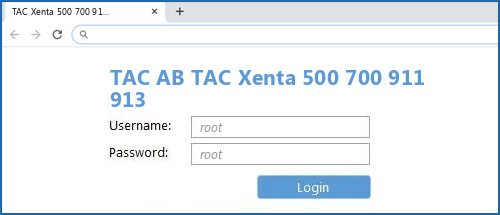 TAC AB TAC Xenta 500 700 911 913 router default login