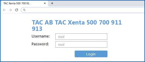 TAC AB TAC Xenta 500 700 911 913 router default login