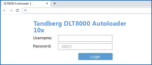 Tandberg DLT8000 Autoloader 10x router default login