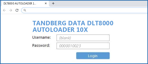 TANDBERG DATA DLT8000 AUTOLOADER 10X router default login
