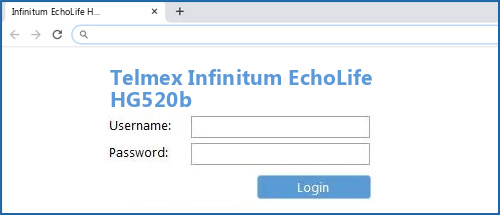 Telmex Infinitum EchoLife HG520b router default login