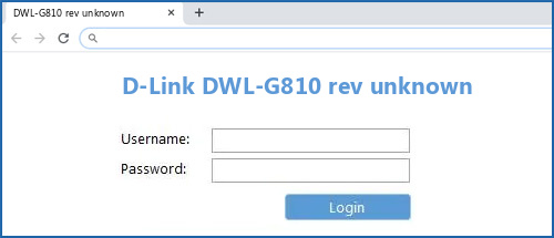 D-Link DWL-G810 rev unknown router default login