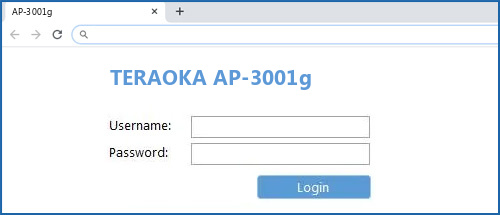 TERAOKA AP-3001g router default login